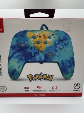 PowerA Enhanced Nintendo Switch WIRED Controller 10ft Cable - Tie Dye Pikachu™